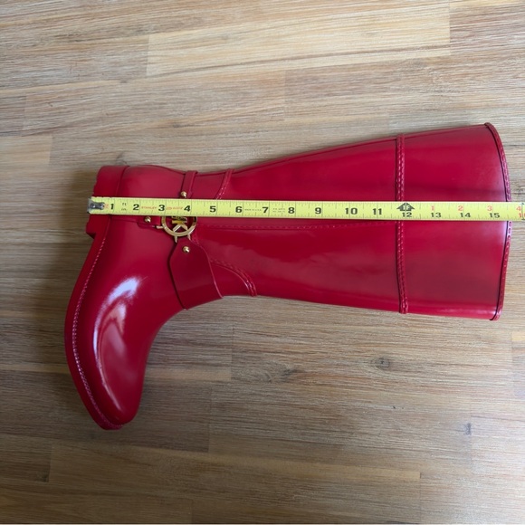 Michael Kors Women's Fulton Harness Red Tall Rubber Rain Boots Size 9 - Picture 9 of 10
